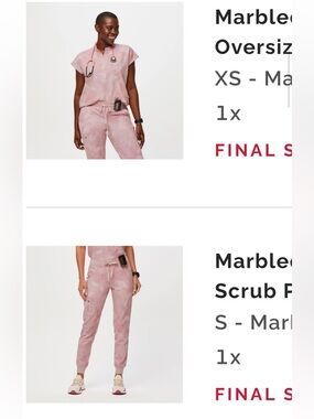 FIGS limited edition breast cancer awareness marble Rose